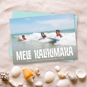 Mele Kalikimaka Hawaiian Island Vacation Holiday Feiertagskarte