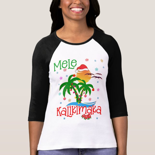 Mele Kalikimaka Hawaiian Merry Christmas Aloha Mat T-Shirt (Vorderseite)