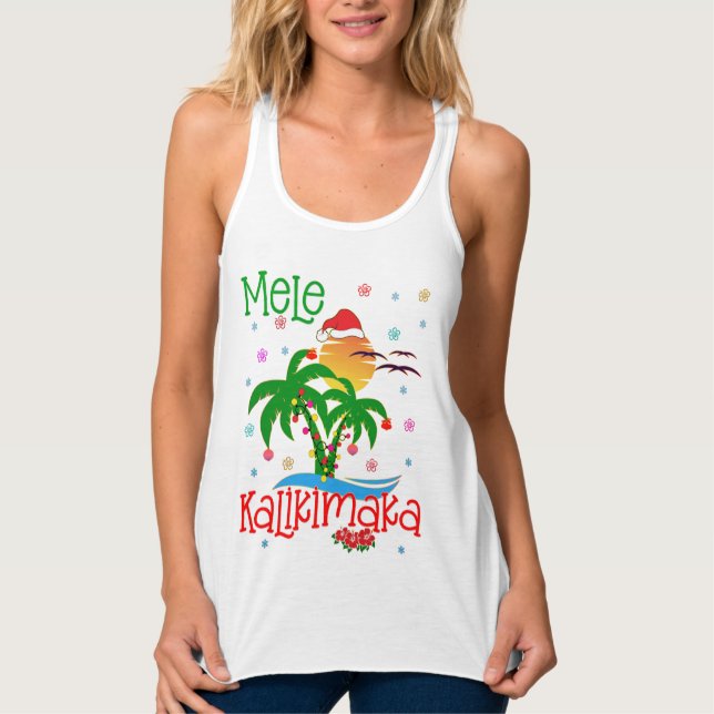 Mele Kalikimaka Hawaiian Merry Christmas Aloha Tank Top (Vorderseite)