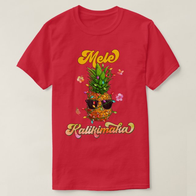 Mele Kalikimaka Hawaiian Merry Christmas Hawaii Me T-Shirt (Design vorne)
