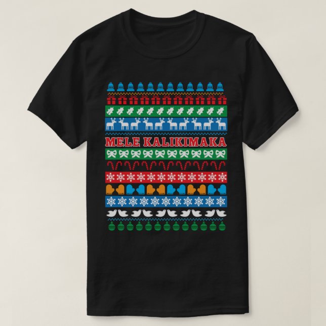 MELE KALIKIMAKA, HAWAIIAN MERRY CHRISTMAS, HAWAII T-Shirt (Design vorne)