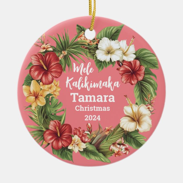 Mele Kalikimaka Hawaiian Personalisiert Ornament (Vorne)
