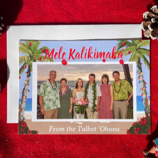 Mele Kalikimaka Hawaiian Strand Personalisiertes F Feiertagskarte