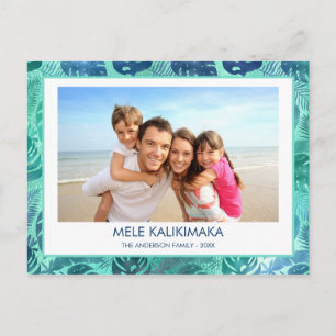 MELE KALIKIMAKA HAWAIIAN TROPICAL BEACH FOTO FEIERTAGSPOSTKARTE
