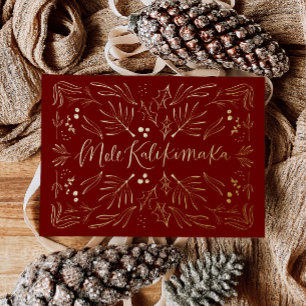 Mele Kalikimaka Hawaiian Tropical Christmas Card Folieneinladung