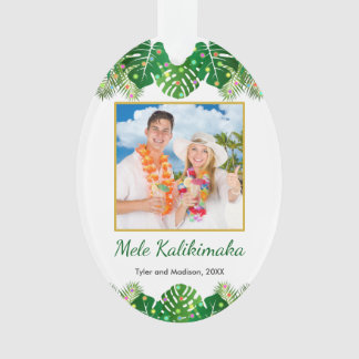 Mele Kalikimaka Hawaiian Tropical Christmas Foto Ornament