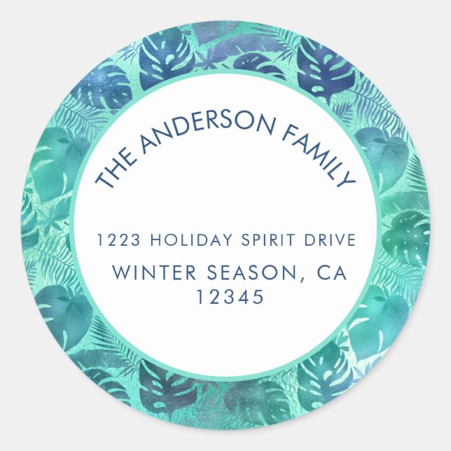 MELE KALIKIMAKA HAWAIIAN TROPISCHER STRAND RUNDER AUFKLEBER (Vorderseite)