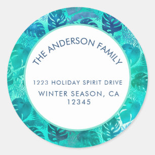 MELE KALIKIMAKA HAWAIIAN TROPISCHER STRAND RUNDER AUFKLEBER