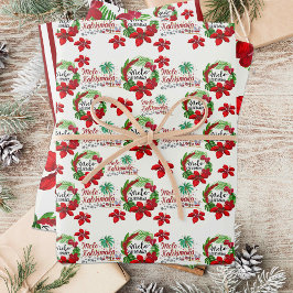 Mele Kalikimaka Hawaiian Wreath Wrapping Paper Geschenkpapier Set