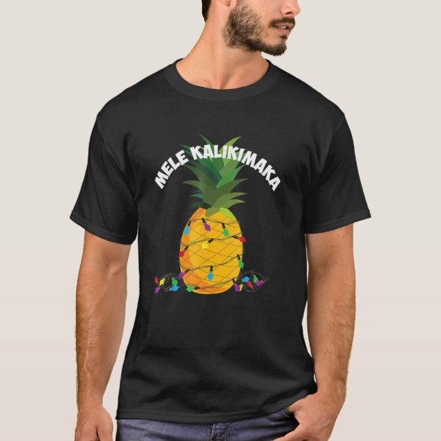 Mele Kalikimaka Hawaiian X Mas Ananas Lights T-Shirt (Vorderseite)