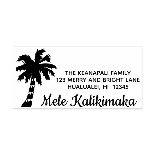 Mele Kalikimaka Hawaiian Xmas Address Briefmarke P Permastempel (Design)