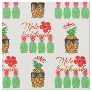 Mele Kalikimaka Hawaiianische Ananas Frohe Weihnac Stoff