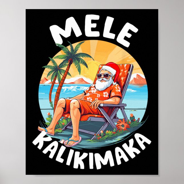 Mele Kalikimaka Hawaiianische Weihnachten in Hawai Poster (Vorne)