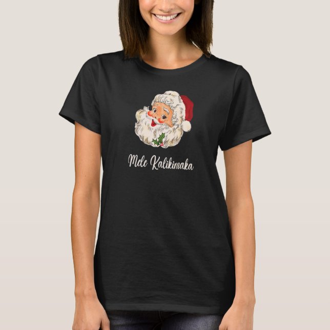Mele Kalikimaka Hawaiianische Weihnachtsbeleuchtun T-Shirt (Vorderseite)