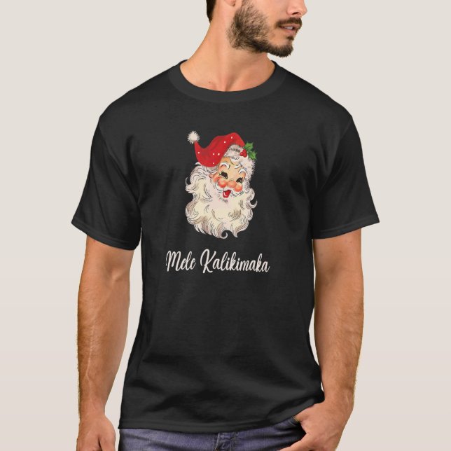 Mele Kalikimaka Hawaiianische Weihnachtsbeleuchtun T-Shirt (Vorderseite)