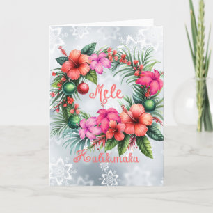 Mele Kalikimaka Hawaiianischer Hibiskus Feiertagskarte