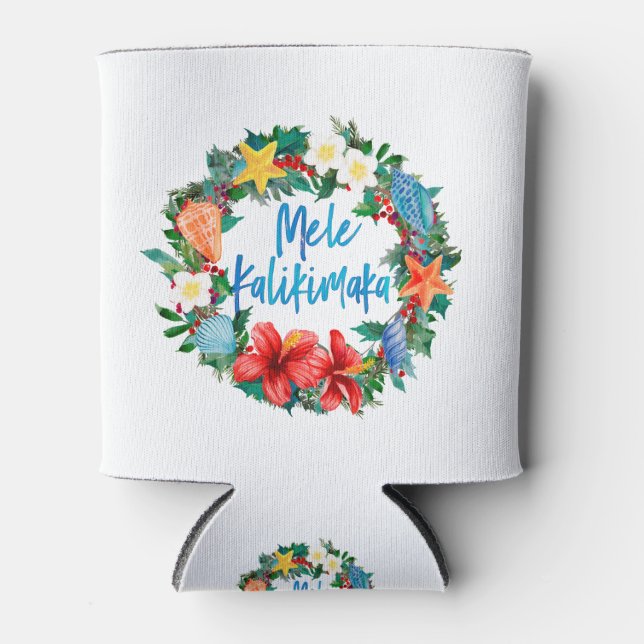 Mele Kalikimaka Hawaiianischer Weihnachtskranz Dosenkühler (Vorderseite)
