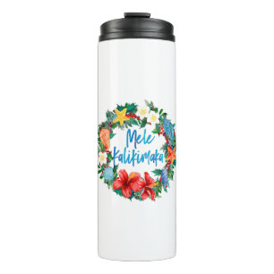Mele Kalikimaka Hawaiianischer Weihnachtskranz Thermosbecher