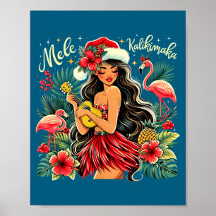 Mele Kalikimaka Hawaiianisches Weihnachten Hula Mä Poster