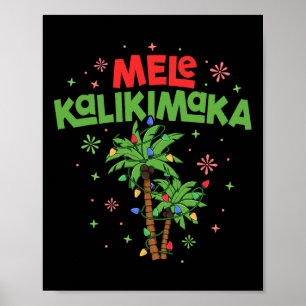 Mele Kalikimaka Hawaiianisches Weihnachten Palmbau Poster