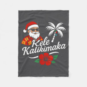 Mele Kalikimaka Hawaiianisches Weihnachten Santa H Fleecedecke