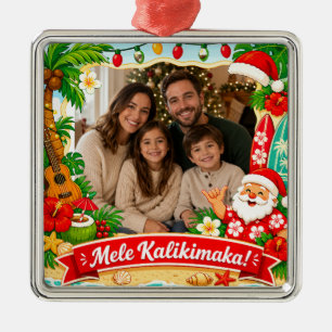 Mele Kalikimaka Hawaiianisches Weihnachtsfamilienf Ornament Aus Metall