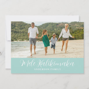 Mele Kalikimaka Hawaiianisches Weihnachtsfoto Feiertagskarte