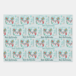 Mele Kalikimaka Hawaiianisches Weihnachtswrapping  Geschenkpapier Set