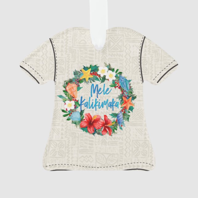 Mele Kalikimaka hawaiisches WeihnachtsAloha Shirt Ornament (Rückseite)