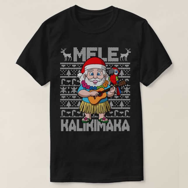 Mele Kalikimaka Hawiian Christmas Santa T-Shirt (Design vorne)