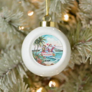 Mele Kalikimaka Keramik Kugel-Ornament
