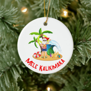 Mele Kalikimaka Keramik Ornament