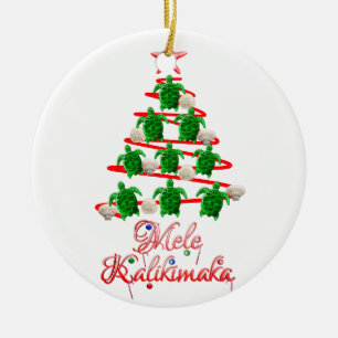Mele Kalikimaka-Meeresschildkröten Keramikornament