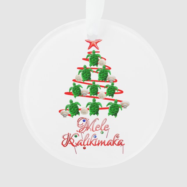 Mele Kalikimaka-Meeresschildkröten Ornament (Vorderseite)