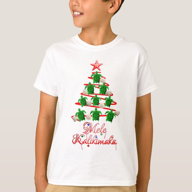 Mele Kalikimaka-Meeresschildkröten T-Shirt (Vorderseite)