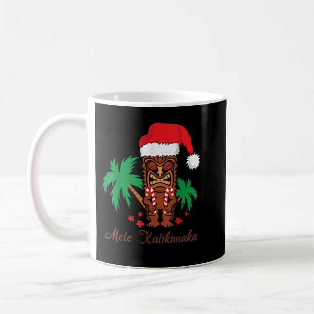 Mele Kalikimaka Merry Christmas Hawaiian Tiki Kaffeetasse (Links)