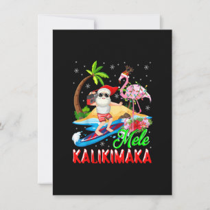 Mele Kalikimaka Merry Xmas Hawaiian Flamingo Santa Einladung