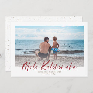 Mele Kalikimaka Minimal Foto Weihnachtsrot Rot Feiertagskarte