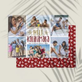 Mele Kalikimaka Modern Foto Collage Hawaiian Feiertagskarte