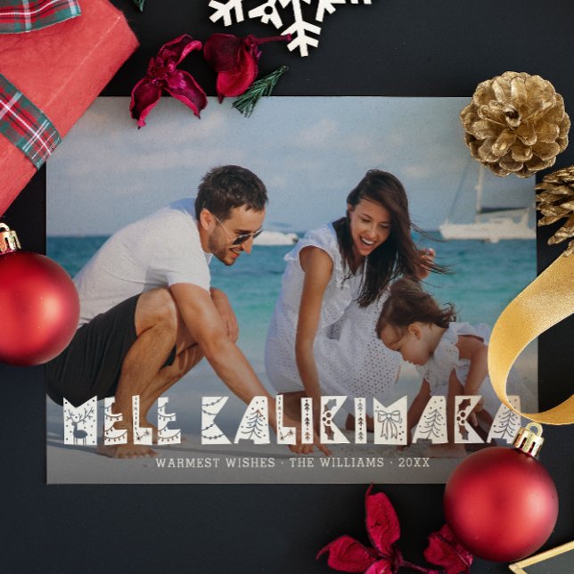 Mele Kalikimaka Modernes Foto Hawaiian Feiertagskarte (Von Creator hochgeladen)