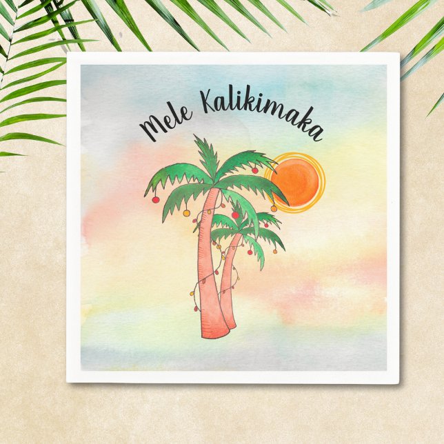 Mele Kalikimaka Palm Trees Napkins Serviette (Von Creator hochgeladen)