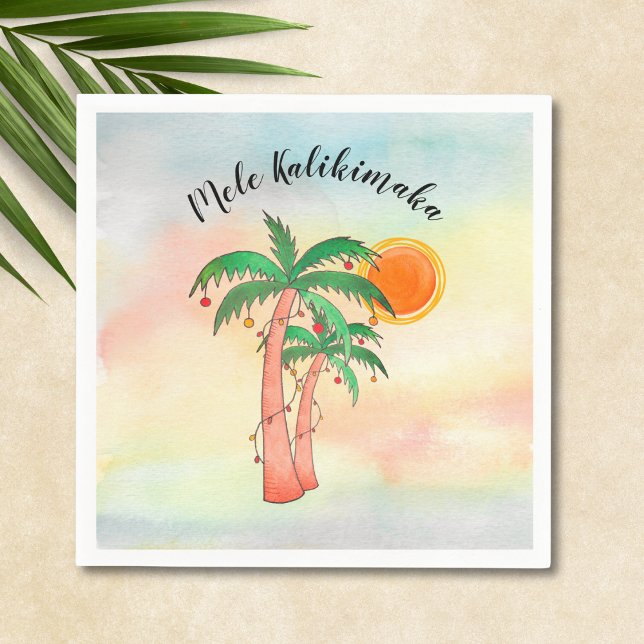 Mele Kalikimaka Palm Trees Serviette (Von Creator hochgeladen)