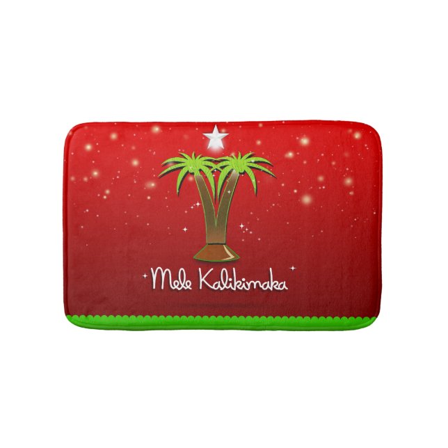 Mele Kalikimaka Palme Tree für Weihnachten Badematte (Vorderseite)