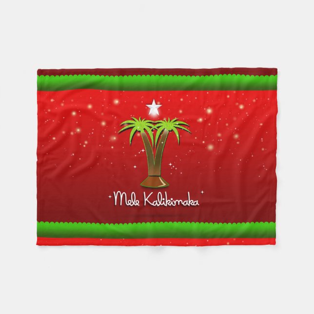 Mele Kalikimaka Palme Tree für Weihnachten Fleecedecke (Vorderseite (Horizontal))