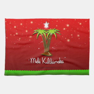 Mele Kalikimaka Palme Tree für Weihnachten Küchentuch