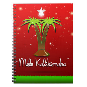 Mele Kalikimaka Palme Tree für Weihnachten Notizblock