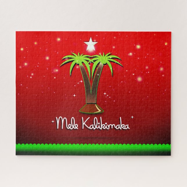 Mele Kalikimaka Palme Tree für Weihnachten Puzzle (Horizontal)