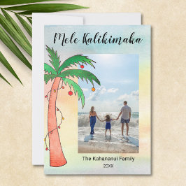 Mele Kalikimaka Palmenbaum Foto Feiertagskarte