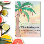 Mele Kalikimaka-Party Einladung<br><div class="desc">Planung einer hawaiianischen Feier? Laden Sie Ihre Familie und Freunde zu Ihrem Mele Kalikimaka Party mit diesen lustigen Festeinladungen ein. Sie verfügen über eine handbemalte Palme,  die mit Lichtern und Bausteinen auf einem Aquarell dekoriert ist. Passen Sie diese Party Einladungen mit Ihren Daten an. Original Wasserfarbe © Michele Davies.</div>