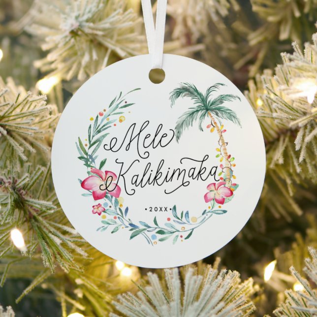 Mele Kalikimaka Personalisierte Weihnachtsdekorati Ornament Aus Metall (InSitu)